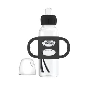 Dr. Brown's Milestones Narrow Sippy Spout Bottle with Silicone Handles. 8 oz/250 mL